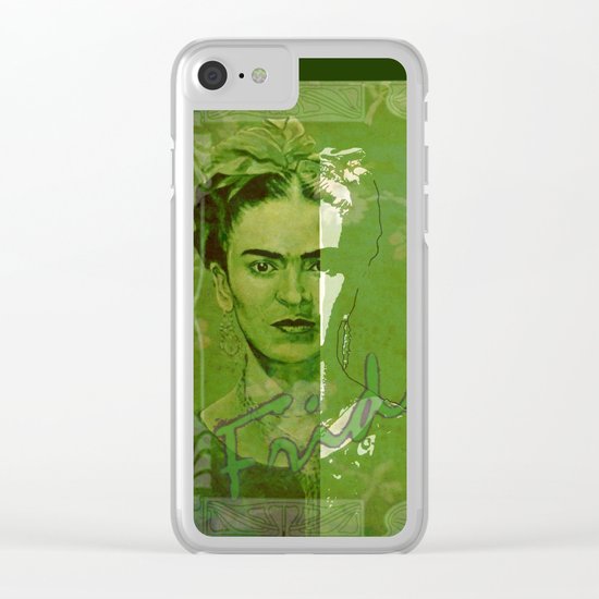 Frida Kahlo - between worlds - green Clear iPhone Case