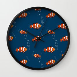Clown fish illustration pattern Wall Clock
