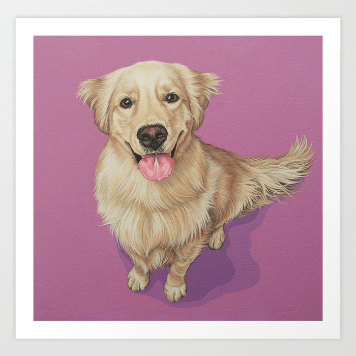 Adorable Golden Retriever Puppy Painting Puppy Portrait Sweet