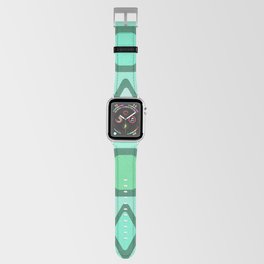 Retro Diamonds Rectangles Aquamarine Apple Watch Band