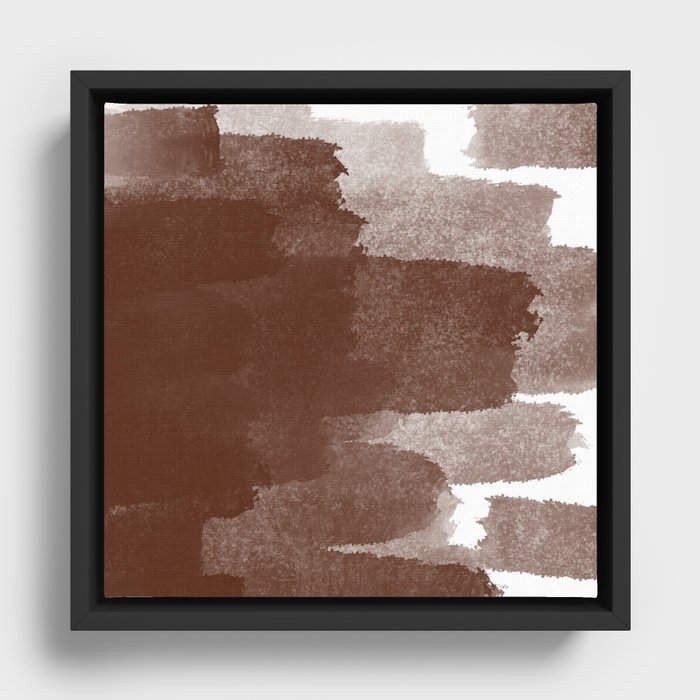 Earth Study - Abstract Contemporary Painting in Brown 1 Framed Canvas