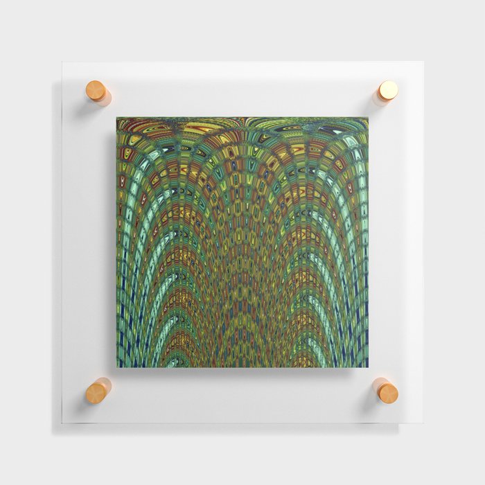 Green Check Abstraction Pattern Floating Acrylic Print