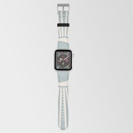 Sun and Moon Mid Century Modern Minimalism in Light Blue-Gray and Cream Apple Watch Band