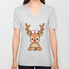 Nurse Reindeer Christmas Gift V Neck T Shirt