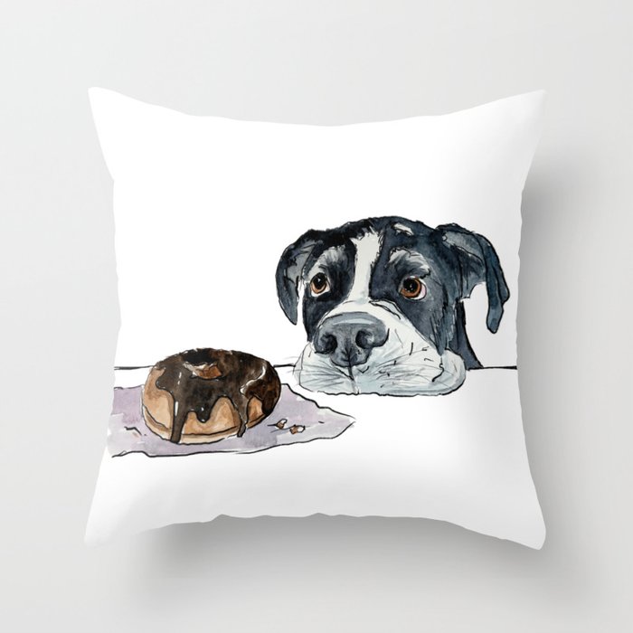 Beggin Donut Dog Throw Pillow