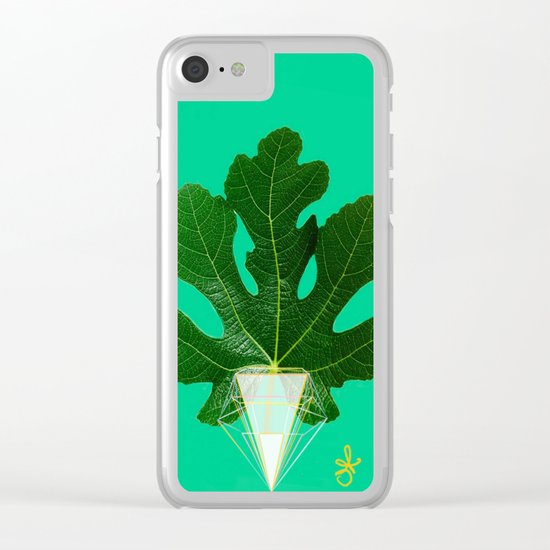 Fig Leaf Diamond Christmas Tree Clear iPhone Case
