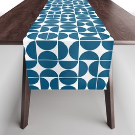 Mid Century Modern Geometric 04 Blue Table Runner