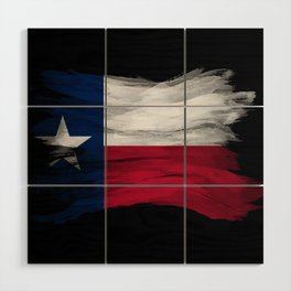 Texas state flag brush stroke, Texas flag background Wood Wall Art