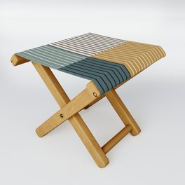 Color Block Line Abstract VIII Folding Stool