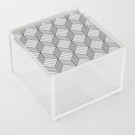seamless pattern black and white cube and stripe Acrylic Box