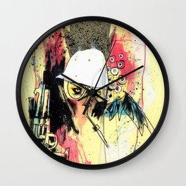 Pure Gonzo Wall Clock | Pop Surrealism, Ink, Curated, Painting, Watercolor, Popart, Surrealism, Mixed Media, Aerosol, Pop Art 