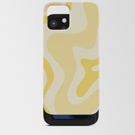 Retro Liquid Swirl Abstract Square in Soft Pale Pastel Yellow iPhone Card Case