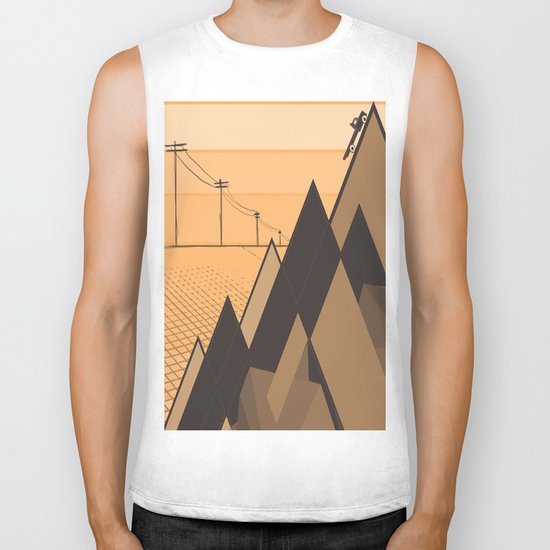 Little mountains and a car Biker Tank