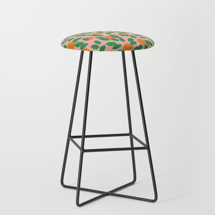 Oranges And Leaves -Pink Bar Stool