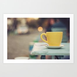 The yellow cup Art Print