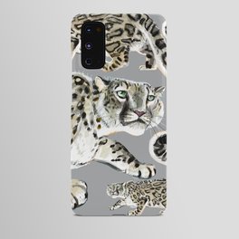 Snow leopard in grey Android Case