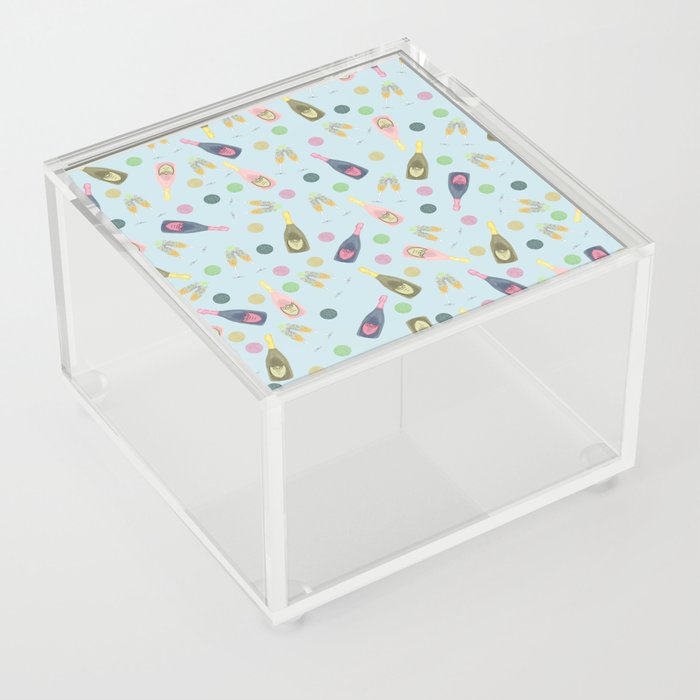 Champagne Celebration Pattern Acrylic Box