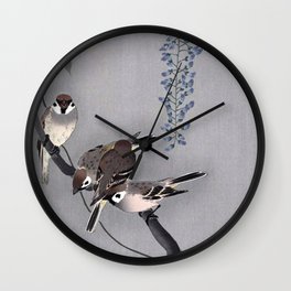 Wisteria Songbirds Wall Clock