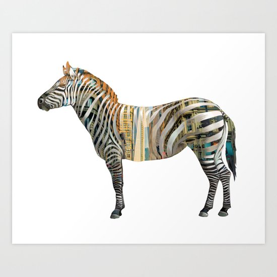 City Zebra Art Print