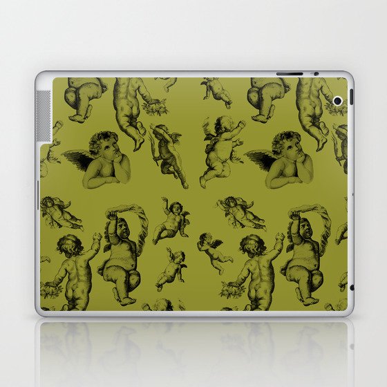 Cherub Art Print Black & Yellow Laptop & iPad Skin