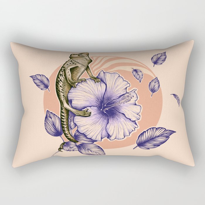 Floral fashion chameleon Rectangular Pillow