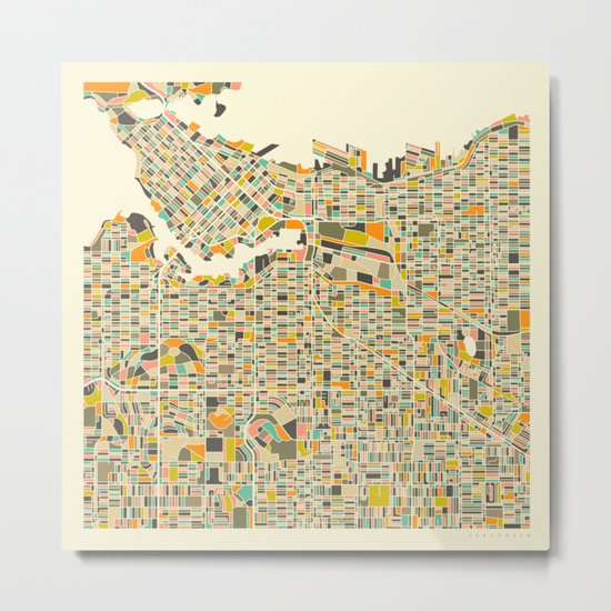 VANCOUVER MAP Metal Print