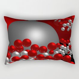 3D in red, white and black -10- Rectangular Pillow
