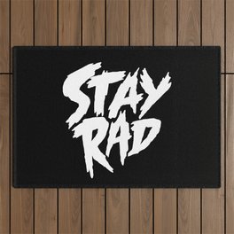 Stay Rad (on Black) Outdoor Rug