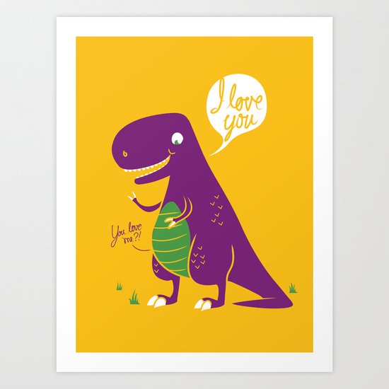 The Friendly T-Rex Art Print