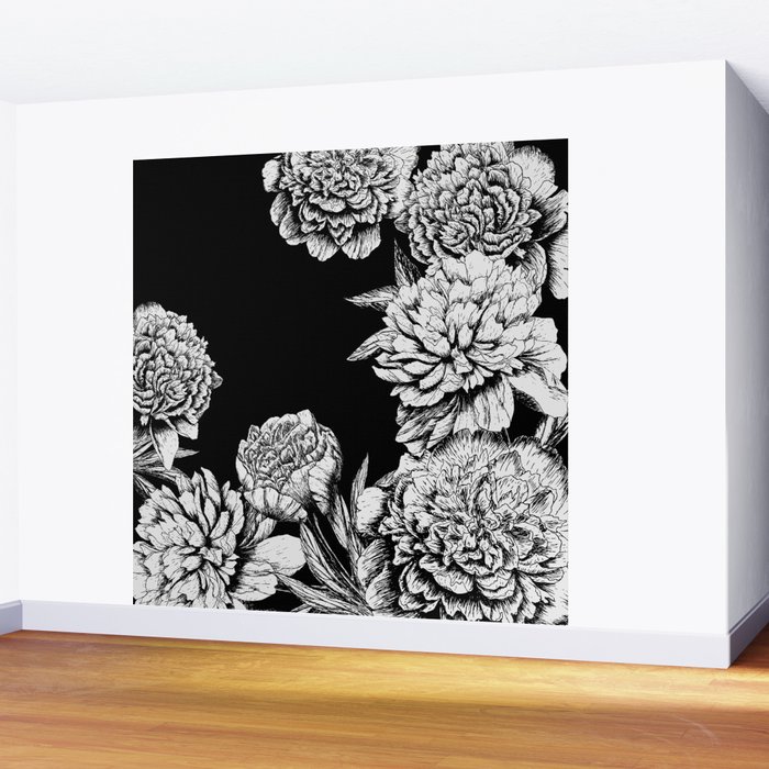 FLOWERS IN BLACK AND WHITE Wall Mural by magic-dreams ...