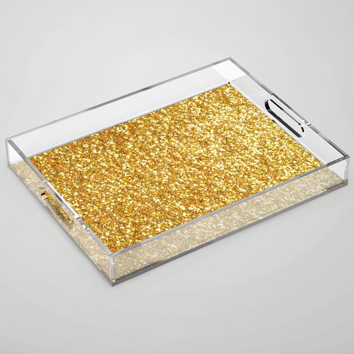 Golden Glitter Acrylic Tray