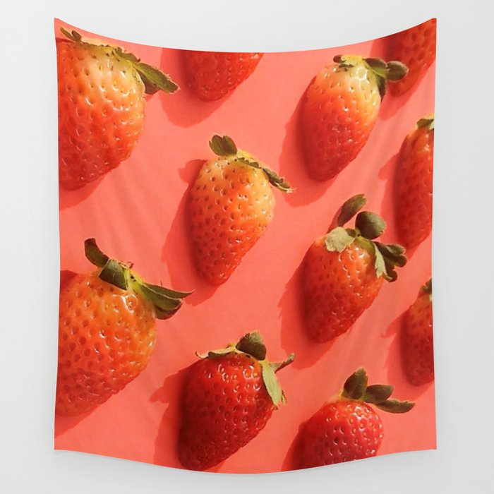 Pop Strawberry Wall Tapestry