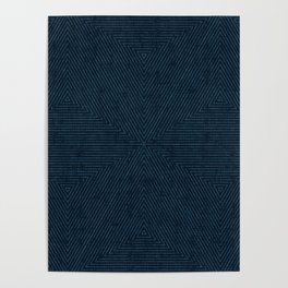 boho triangle stripes - navy Poster