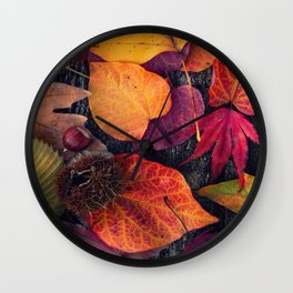 Autumn Leafs Wall Clock