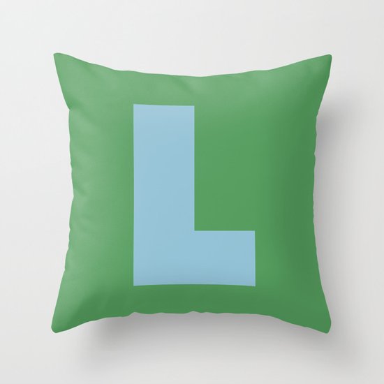 Light Blue L Throw Pillow