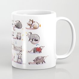 49 opossums and 1 frog Coffee Mug | Possum, Adorable, Cute, Watercolor, Painting, Opossum, Pattern 