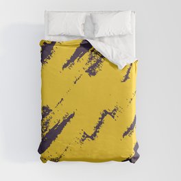 Abstract Charcoal Art Purple Violet Yellow Duvet Cover