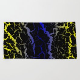 Cracked Space Lava - Yellow/Blue Beach Towel