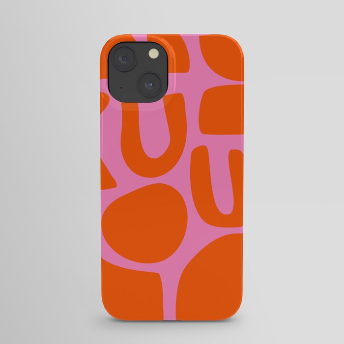 Orange Shapes on Pink iPhone Case