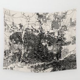 PHOENIX USA - black and white city map Wall Tapestry