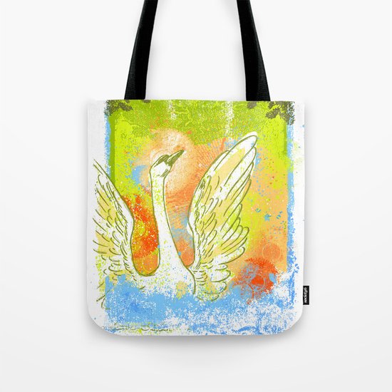Swan Splash Tote Bag