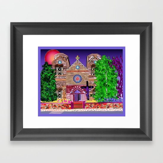 jesus painted purple Framed Art Print