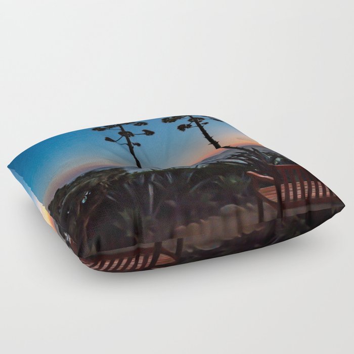 Sunset and Shadows Floor Pillow