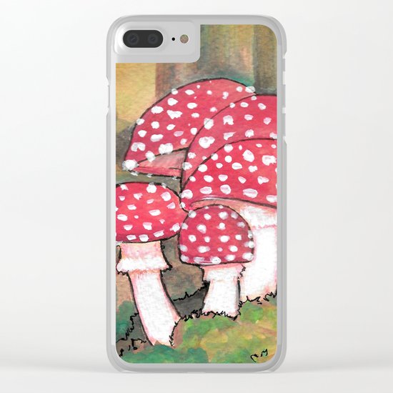 Mushrooms in the Woods Clear iPhone Case