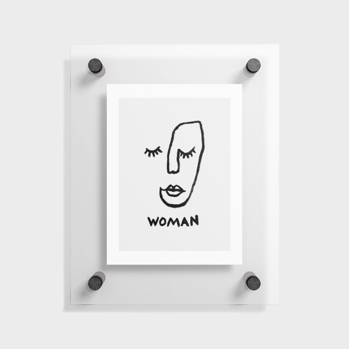 Woman Line Art Print - Scandi Floating Acrylic Print