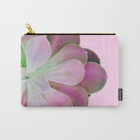 Acid Green and Pink Echeveria Carry-All Pouch