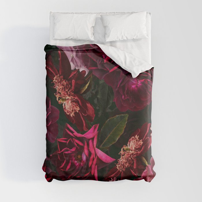 Vintage & Shabby Chic - Night Botanical Flower Roses Garden Duvet Cover
