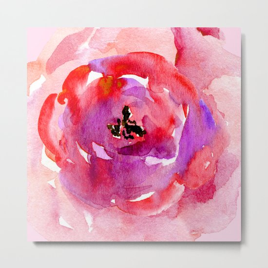 red pink flower Metal Print