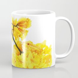 yellow trumpet trees watercolor yellow roble flowers yellow Tabebuia Coffee Mug