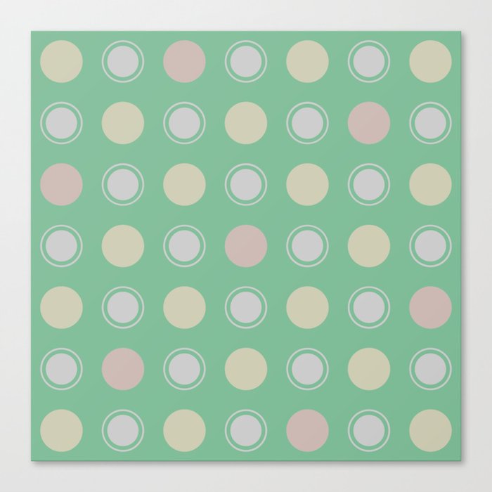 Dots on green background Canvas Print